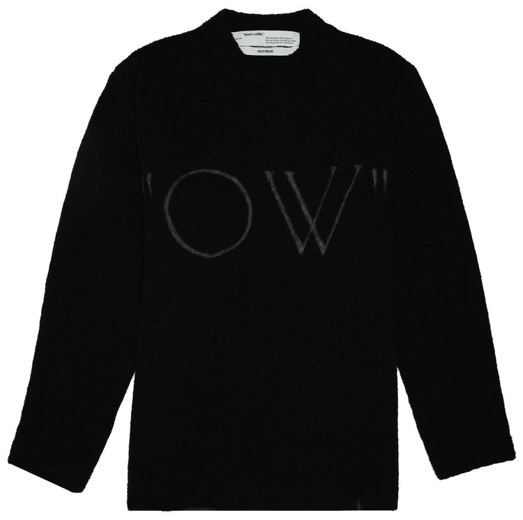 Off White Knit Oversized Sweater Black