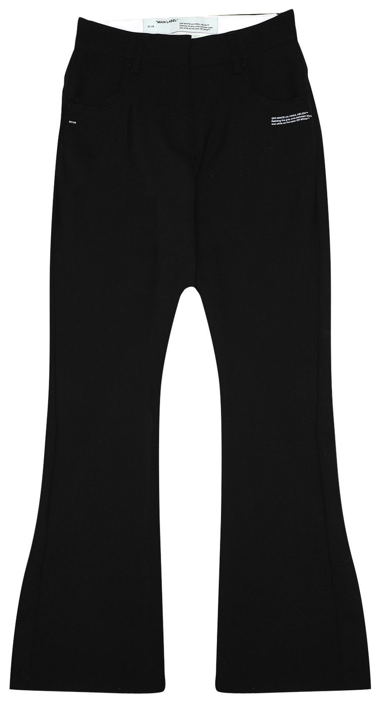 Off White Formal Cropped 5 Pockets Pant Black