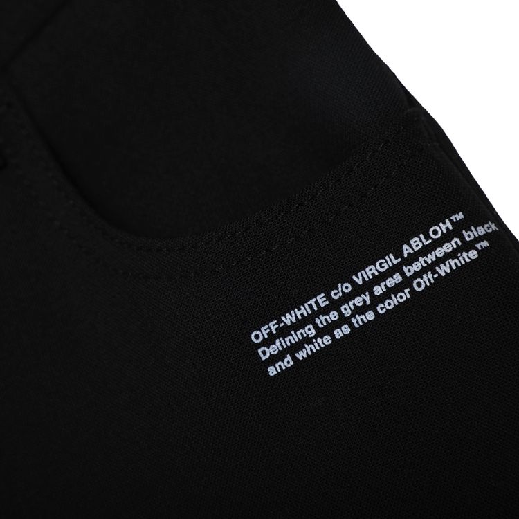 Off White Formal Cropped 5 Pockets Pant Black
