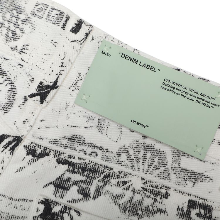 Off White Graphite Cropped Pant White