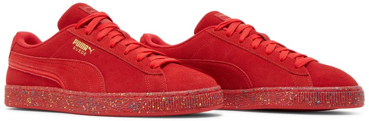 Puma Suede Triplex Mono Red Paint Splatter