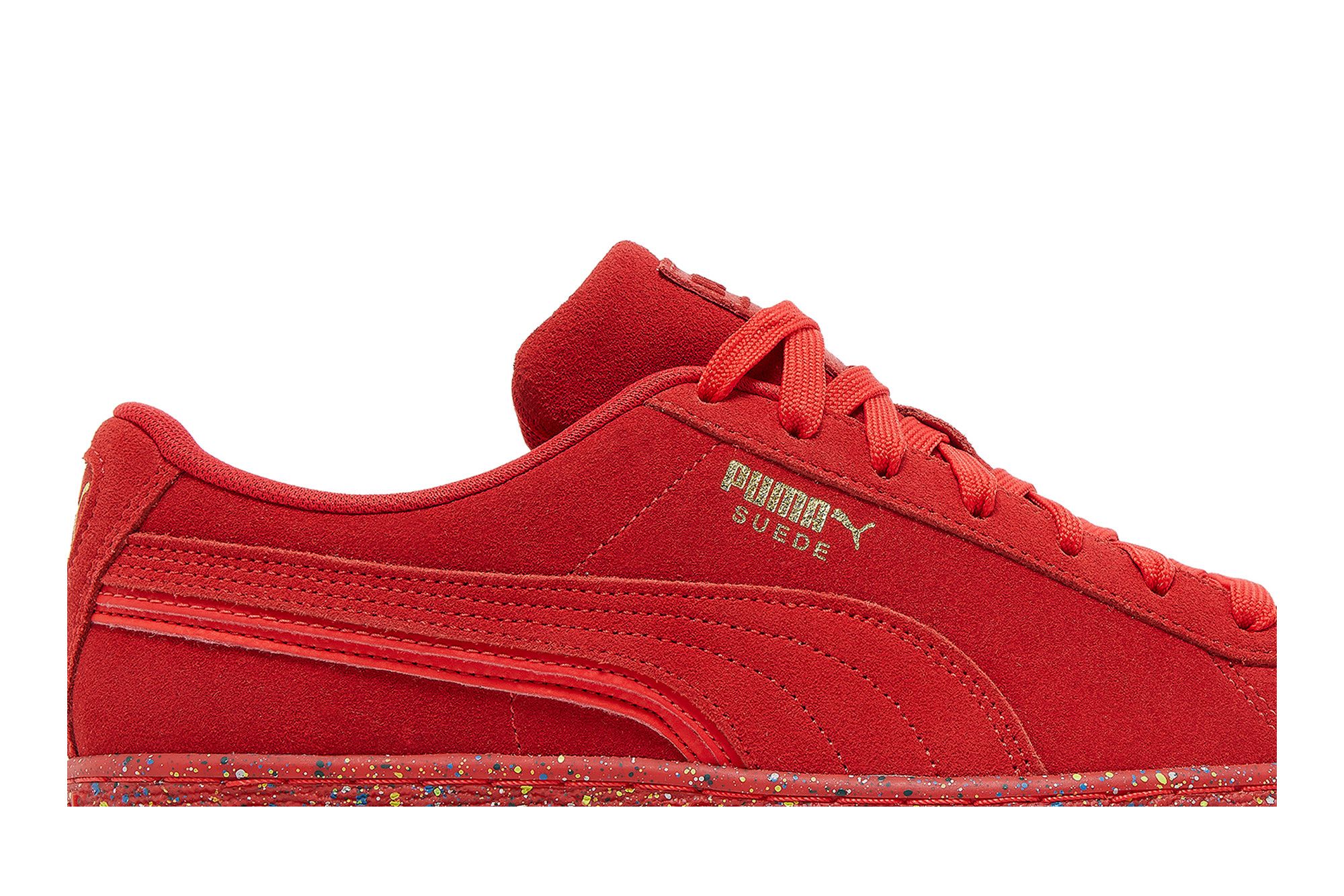 Buy Suede Triplex Mono Red Paint Splatter 386852 02 GOAT