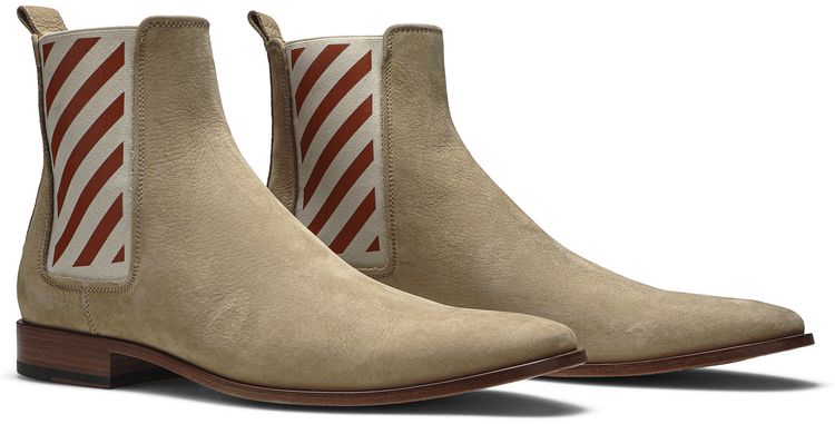 Off White Diagonals Chelsea Boot Beige