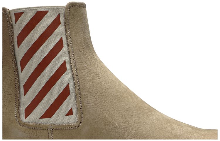 Off White Diagonals Chelsea Boot Beige