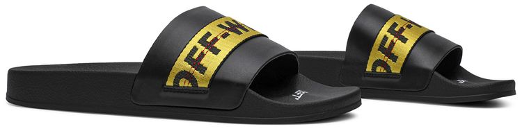 Off White Industrial Sliders Black Yellow