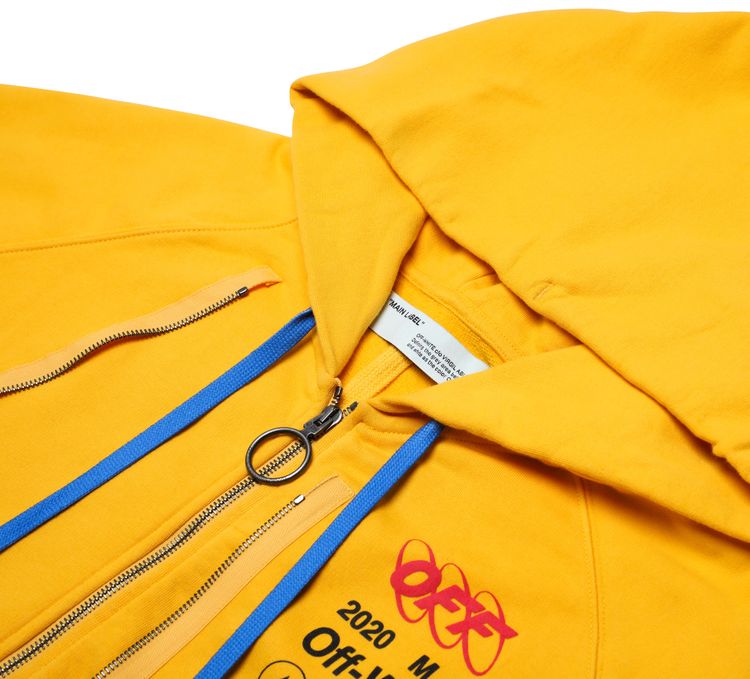 Off White Industrial Y013 Double Zip Hoodie Yellow