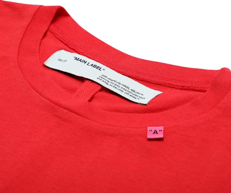 Off White Unfinished Oversize T Shirt Red