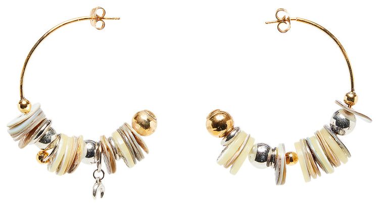 Marine Serre Nacre Disks Loop Earrings 'Gold'