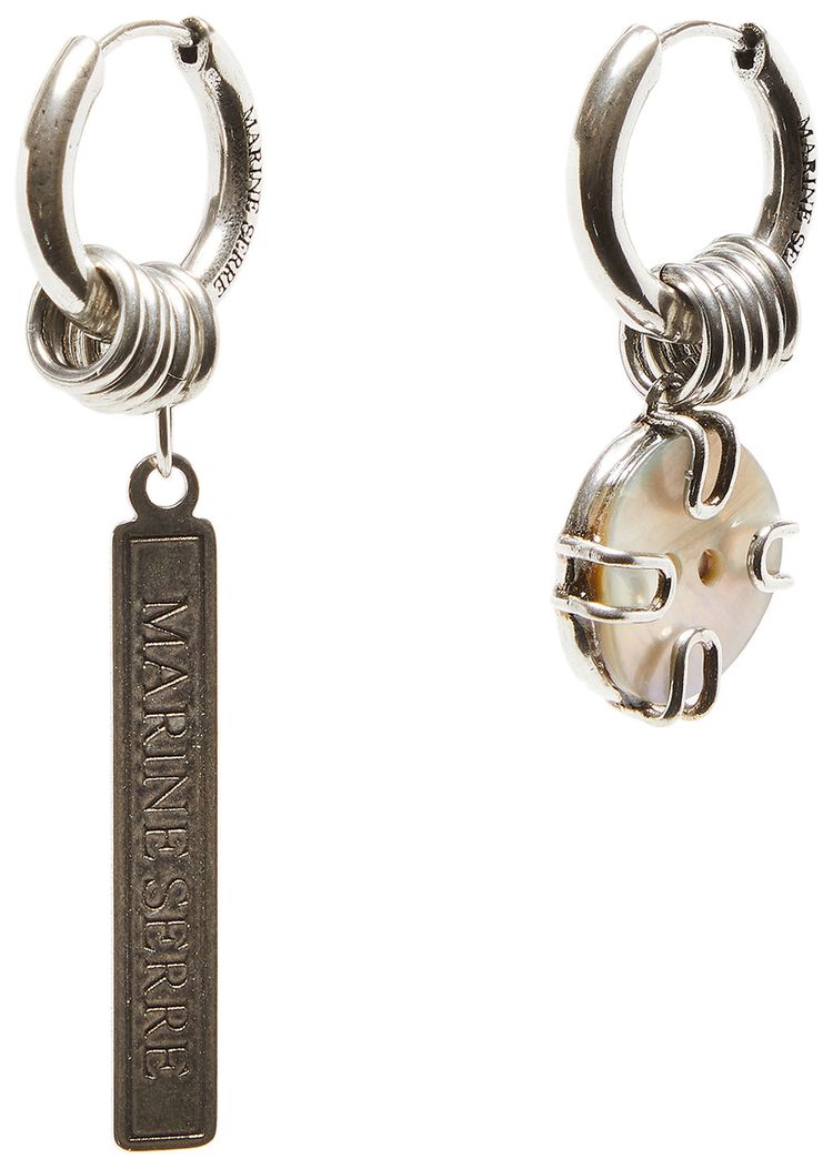 Marine Serre Elixir Gothic Small Loops Earrings Silver