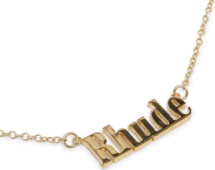 Rhude Logo Pendant Necklace Gold