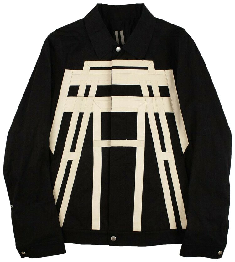 Rick Owens Stripe Embroidered Jacket Black