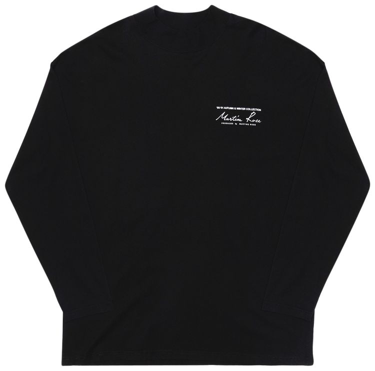 Martine Rose Funnel Neck Logo T Shirt Black