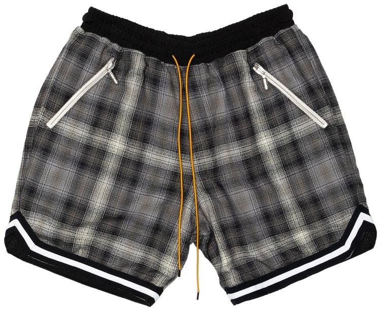 Buy Rhude Basketball Plaid Shorts 'Grey' 04ASR03101 GOAT UK