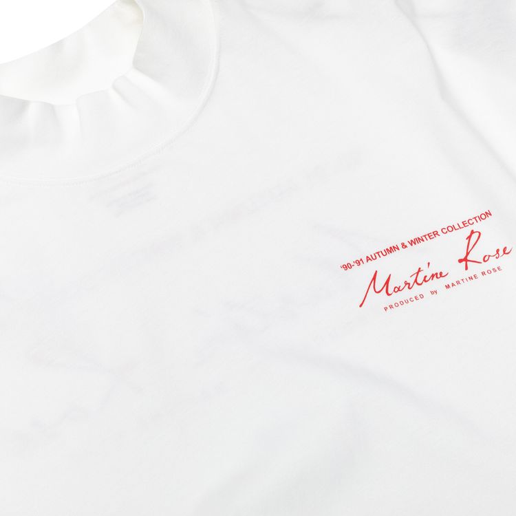 Martine Rose Funnel Neck Logo T Shirt White
