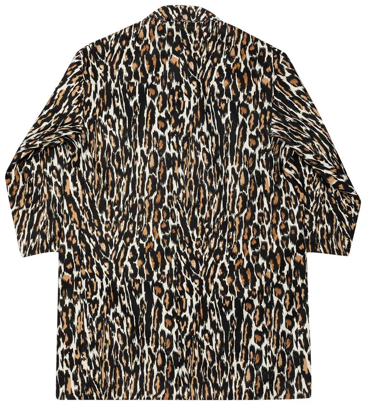 Raf Simons Animalier Coat Ecru Brown