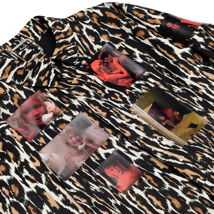 Raf Simons Animalier Coat Ecru Brown