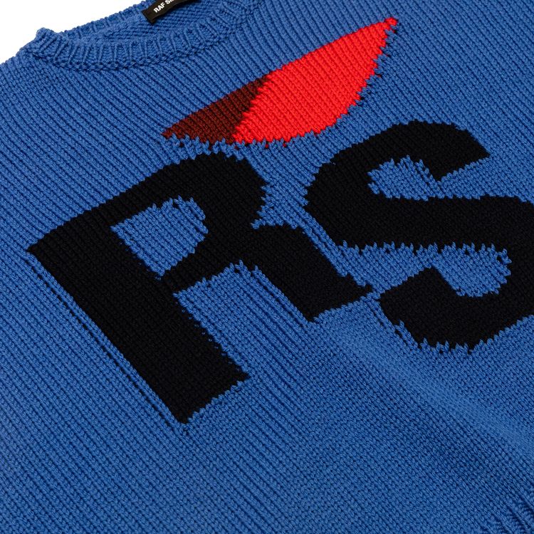 Raf Simons Cropped RS Sweater Blue