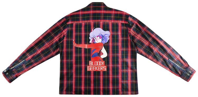 Undercover Bloody Geekers Button Down Shirt Navy Check