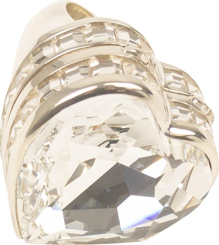 Ambush Clear Heart Box Crystal Ring 'Grey'