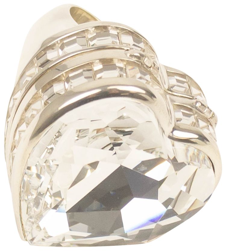 Ambush Clear Heart Box Crystal Ring Grey