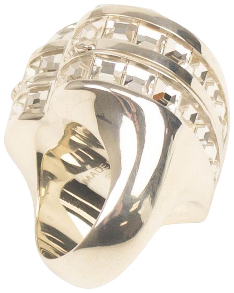 Ambush Clear Heart Box Crystal Ring Grey