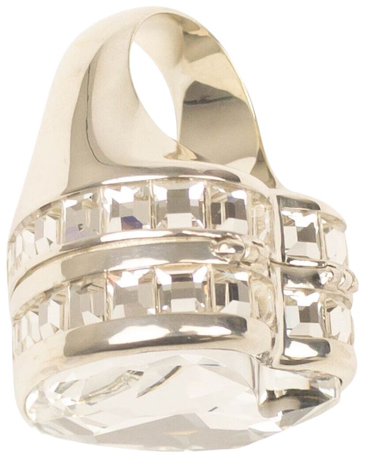 Ambush Clear Heart Box Crystal Ring Grey