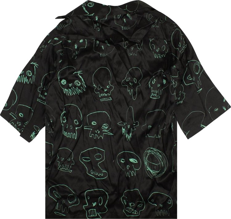 Charles Jeffrey Loverboy Skull Oversize Hawaiian Shirt Black