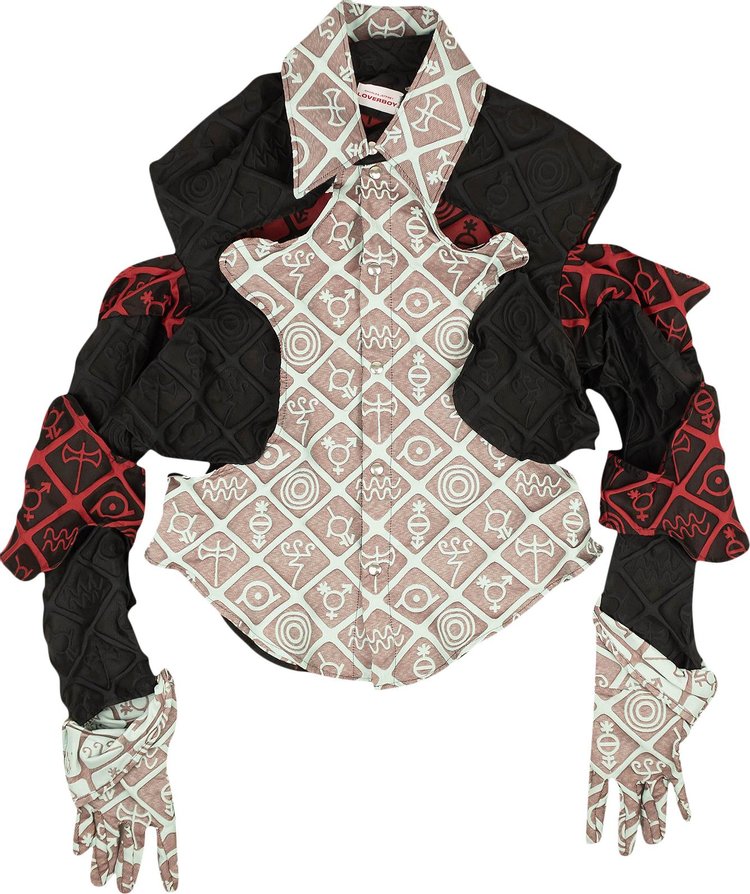 Charles Jeffrey Loverboy Multi Armour Open Snap Glove Shirt 'Multicolor'