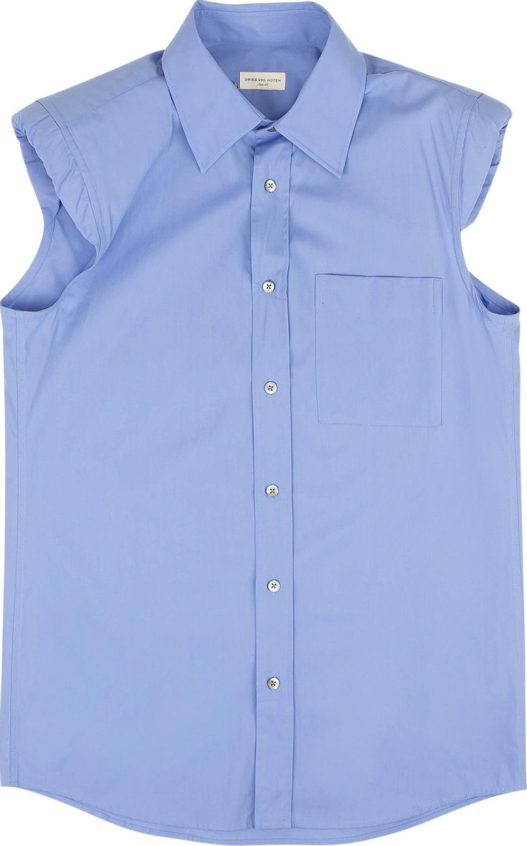 Dries Van Noten Casual Padded Sleeveless Shirt 'Blue'