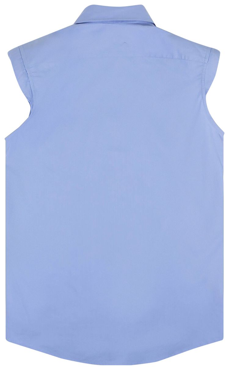 Dries Van Noten Casual Padded Sleeveless Shirt Blue