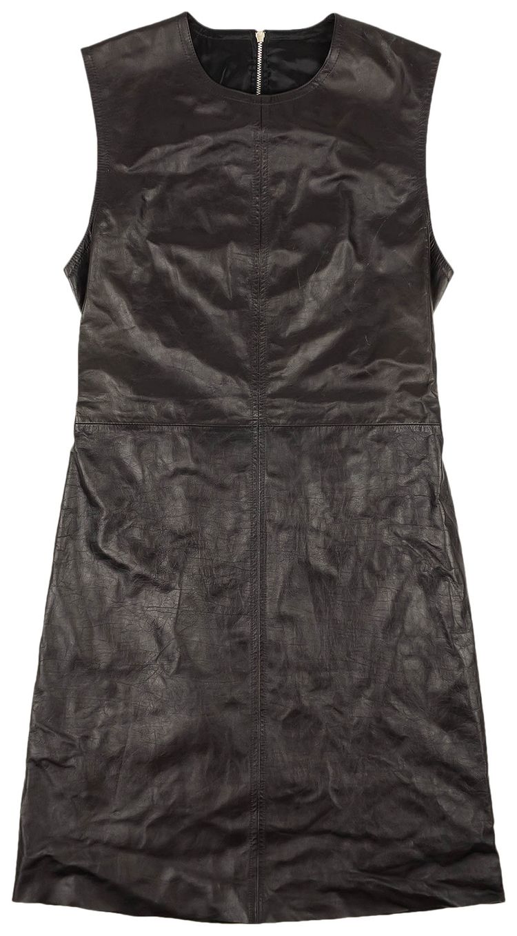 Helmut Lang Leather Open Back Dress Black