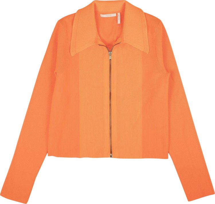 Helmut Lang Ribbed Zip Cardigan Sweater 'Orange'