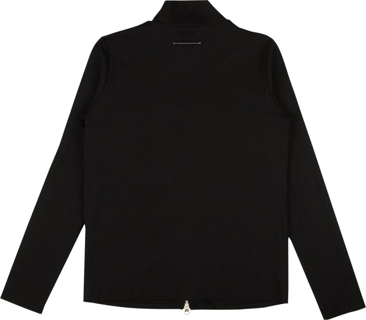 MM6 Maison Margiela Zip Up Turtleneck Sweater Black