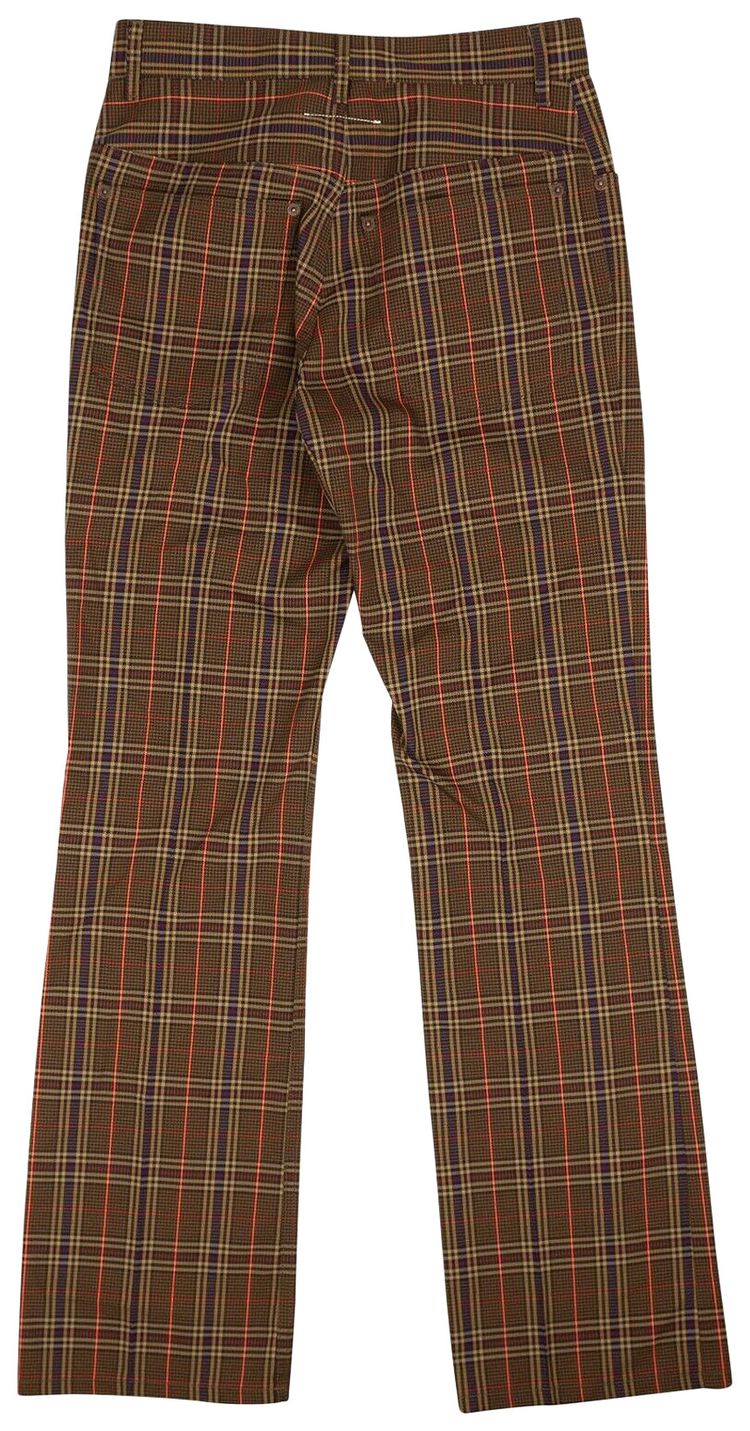 MM6 Maison Margiela Check Trousers Brown