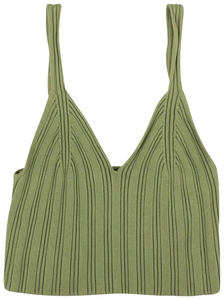 MM6 Maison Margiela Gauge Summer Ribbed Tank Top Green