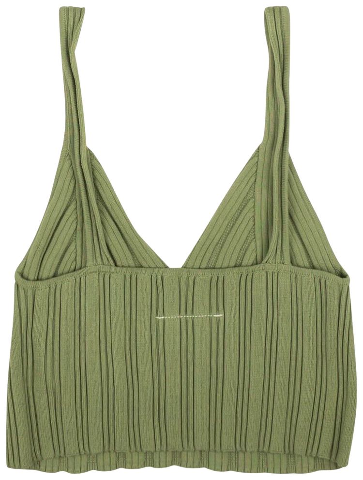 MM6 Maison Margiela Gauge Summer Ribbed Tank Top Green