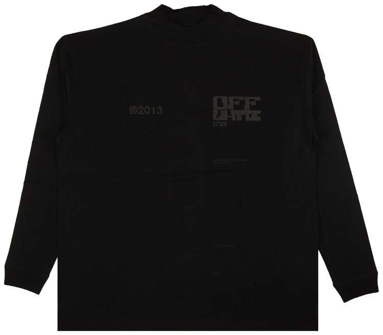 Off White Marker Mock Neck T Shirt Black