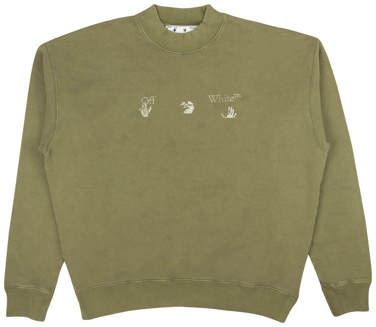Off White Big Skate Crewneck Green