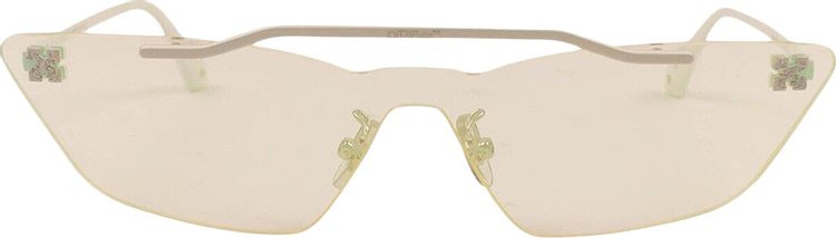 Off White Metal Mask Sunglasses White