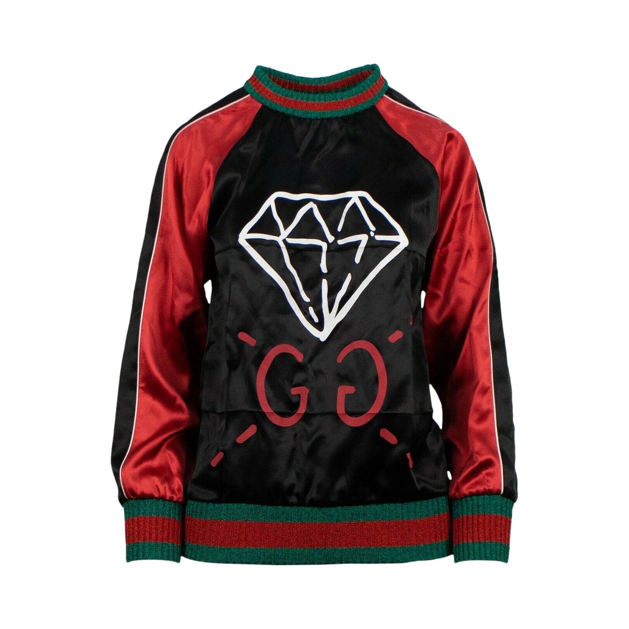 Buy Gucci GG Diamond Long Sleeve Silk Top Red 445255 X5G84 GOAT