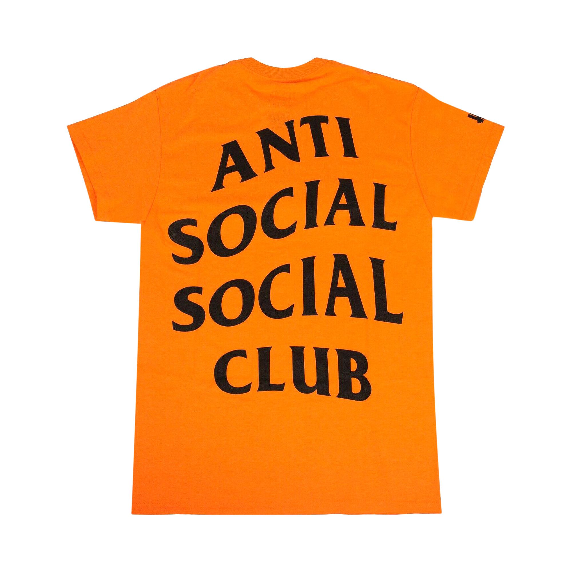 Size xl Anti Social Social Club x Undefeated Paranoid Logo T Shirt Orange
