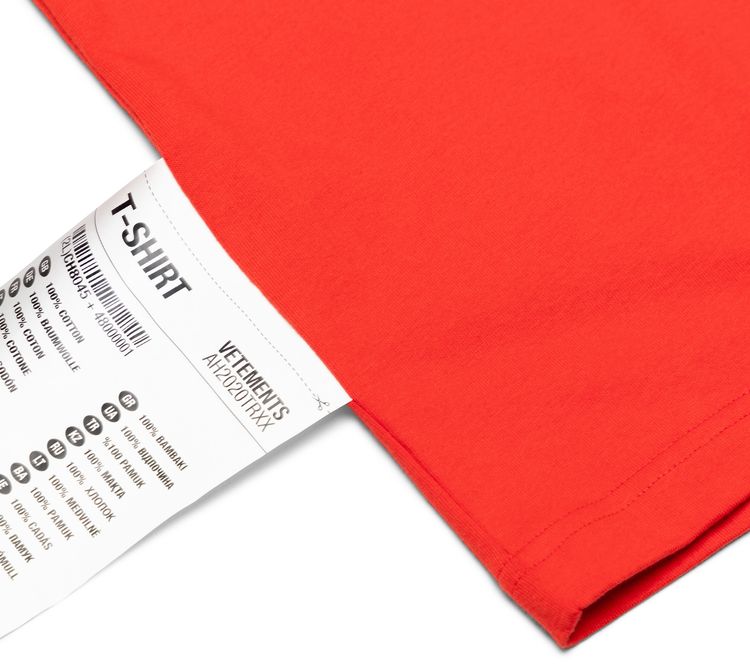 Vetements Logo T Shirt Red