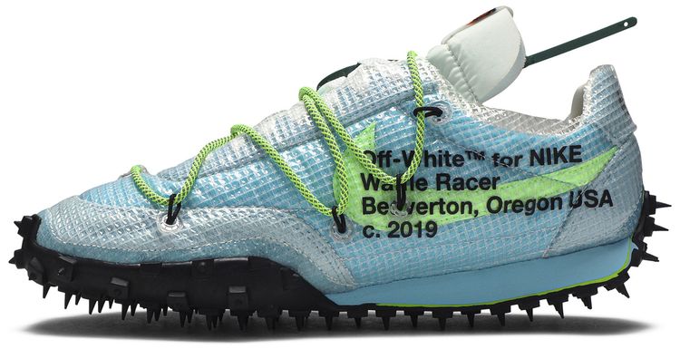 Off White x Wmns Waffle Racer Vivid Sky