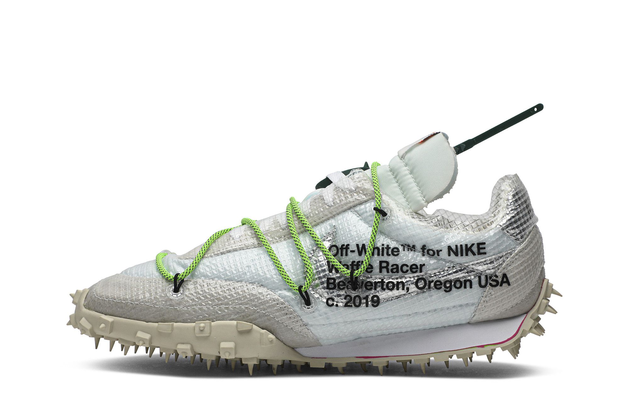 Buy Off-White x Wmns Waffle Racer 'Electric Green' - CD8180