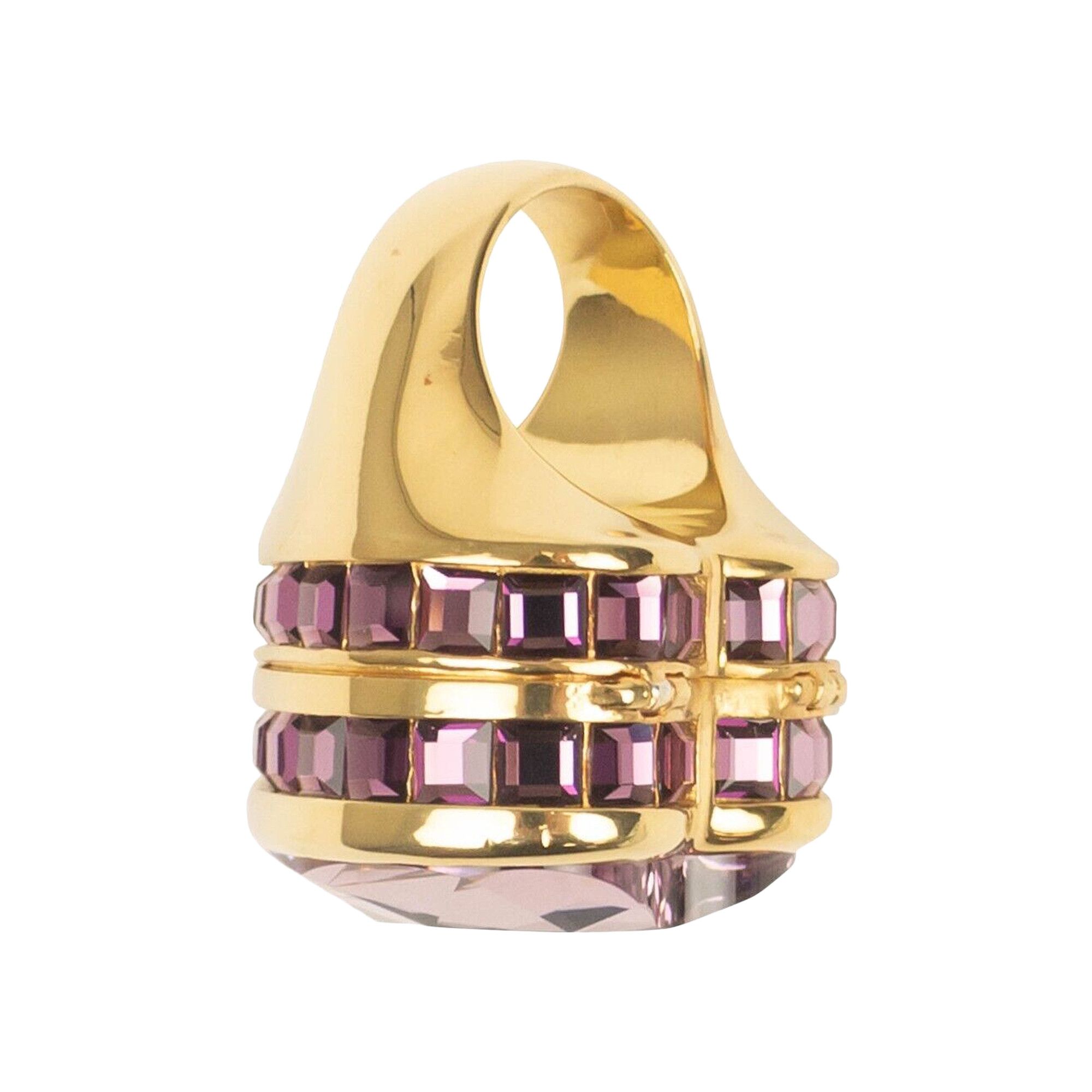 Buy Ambush Heart Box Crystal Ring 'Gold/Pink' - 12112113 0