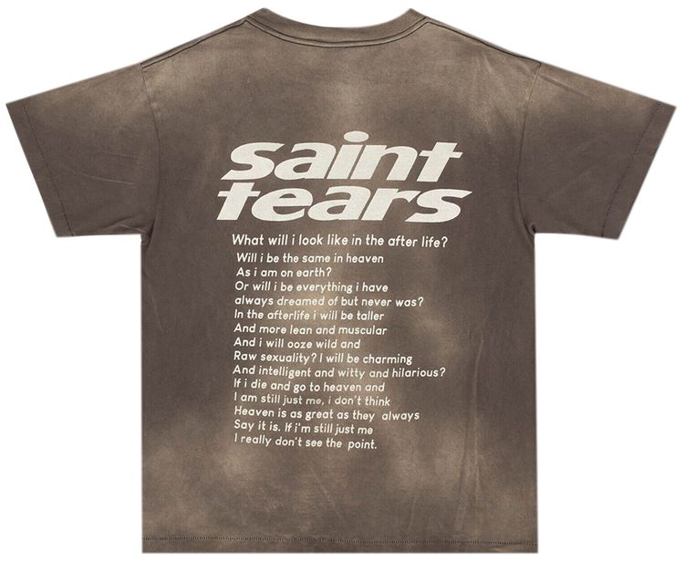 SAINT Mxxxxxx Aged Denim Tears Short Sleeve T Shirt Grey