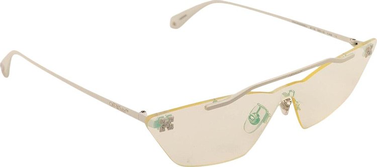 Off White Metal Mask Sunglasses White