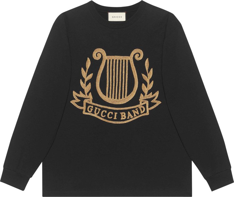 Black crop top with logo band Gucci