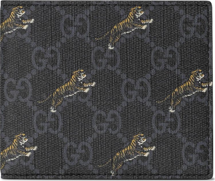 Gucci GG Supreme Tiger Print Large Wallet 'Black'