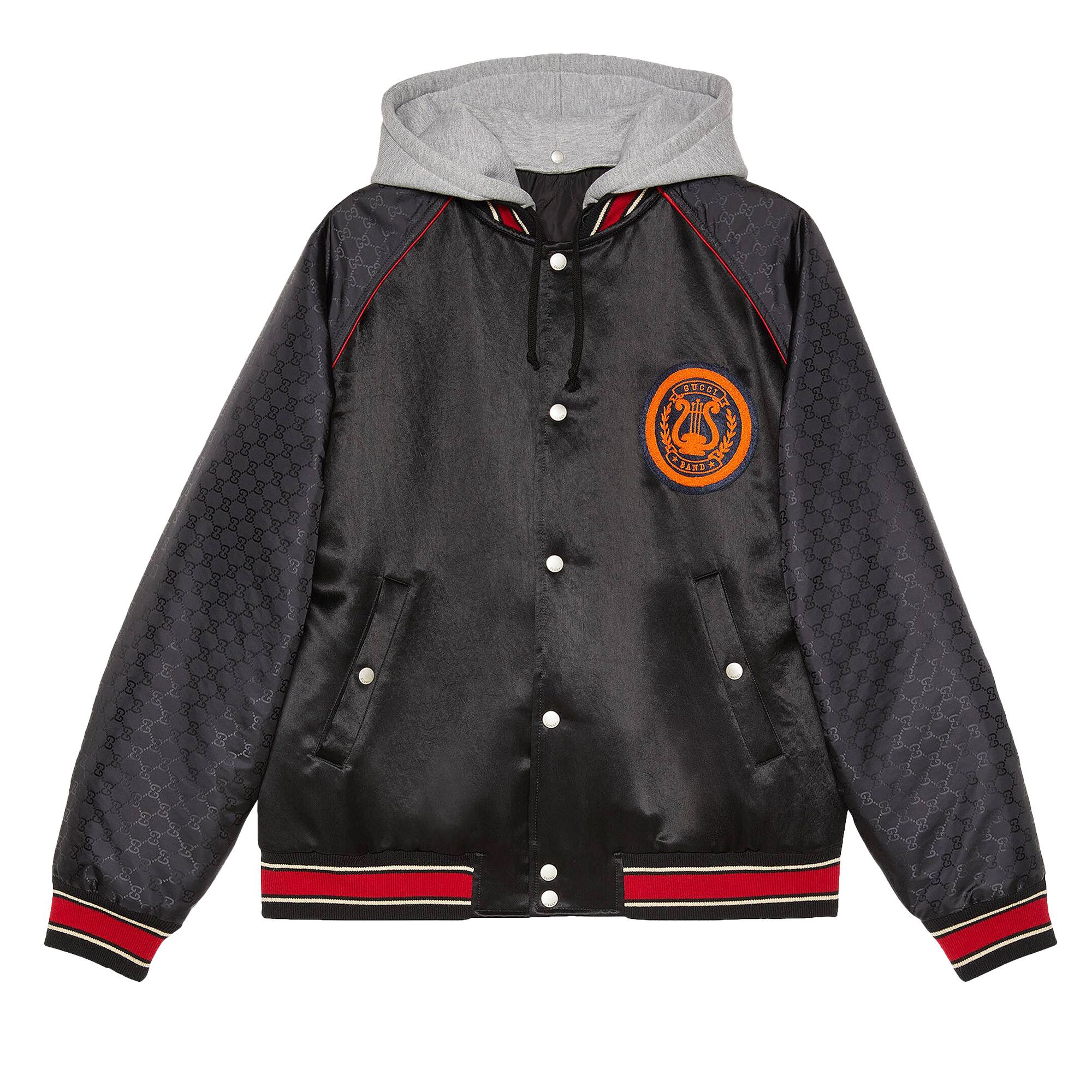 Buy Gucci GG Nylon Bomber Jacket With Lyre 'Black' - 568554
